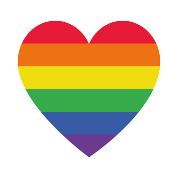 pride heart icon, flat style