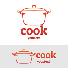 cook hand drawn logo design. gradient color