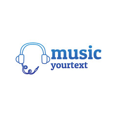 music hand drawn logo design. gradient color