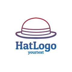 hat hand drawn logo design. gradient color