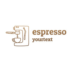 espresso hand drawn logo design. gradient color