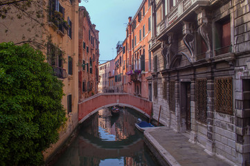 Obraz na płótnie Canvas venetian canals and bridges .old city Venice , Italy.