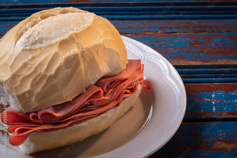 Wall mural Bologna sandwich. Very traditional in Brazil. 