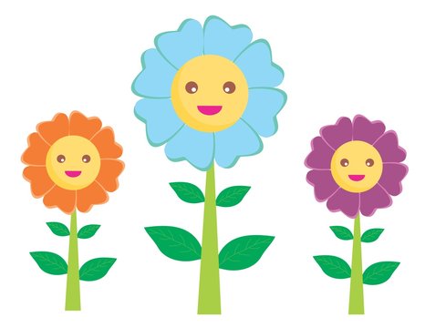 vector illustration of cute flowers