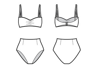 Vector illustration of women's retro swimsuit.