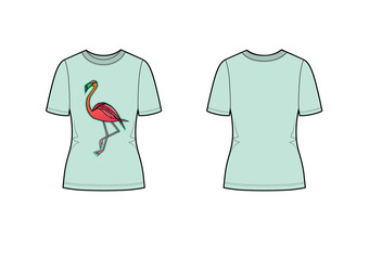 Vector illustration of woman's t-shirt.