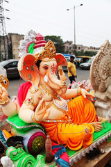 Ganesha Statue, Mumbai, Ganesha Festival, Colourfull God Ganesha