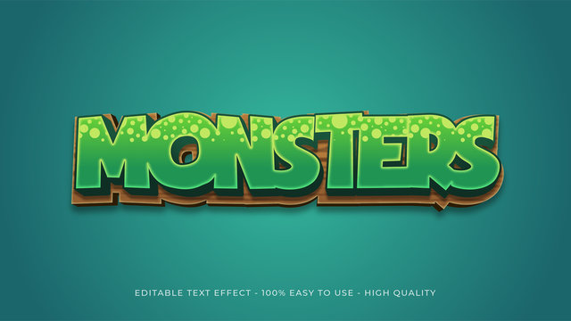 monsters editable text effect