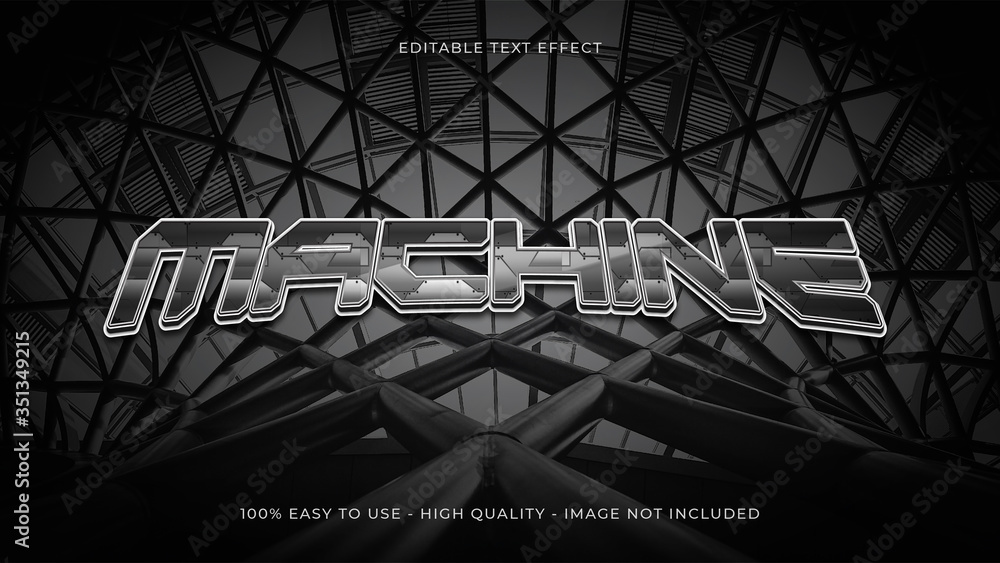 Poster machine editable text effect