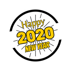 Happy New Year 2020 hand lettering