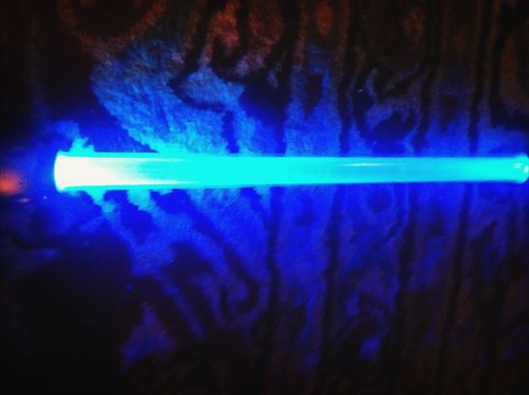 Close-up Of Illuminated Blue Fluorescent Light