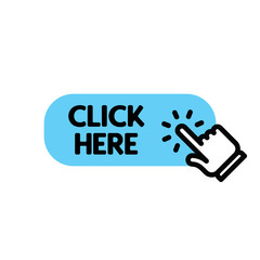 Click here button with hand clicking icon