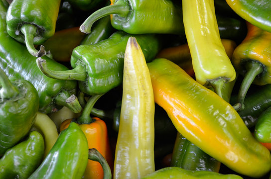 Des piments et poivrons verts au march&eacute; de Melbourne