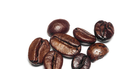 coffee beans photo . roasted coffee beans on a white background