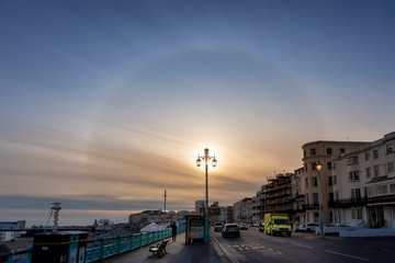 Fototapeta na wymiar sun bow in Brighton UK