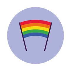 Fototapeta premium pride concept, lgbt pennant icon, block style