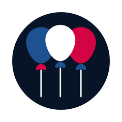 France balloons block and flat style icon vector design