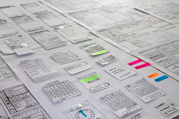 UX sketches - Paper Prototype  - obrazy, fototapety, plakaty