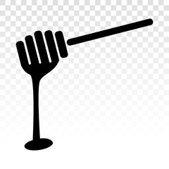 Honey dipper stick icons with dripping honey on a transparent background