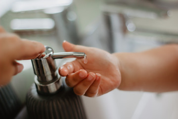 washing hands with soap