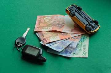 toy car accident car insurance concept