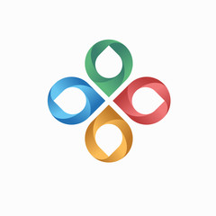 Colorful Company Logo Vector Icon Template. 3D Modern Geometric Element. 