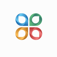 Colorful Company Logo Vector Icon Template. 3D Modern Geometric Element. 