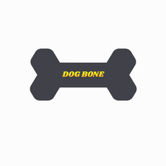 Dog Bone Vector Icon Template. High Quality Gold Dog Bone Color Lettering. Modern and Clean Black Dog Bone.