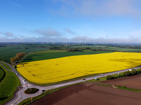 Fields on Kashubian region, Pomerania, POland