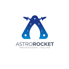 A Letter Logo Vector Icon Template. Rocket Logo Vector Modern Design with a Space. Company Logo A Letter Alphabet Awesome Element.
