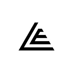 Minimalist Letter LE Logo Design on white background