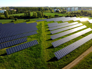 Solar panels view from above, Pomerania, Przejazdowo, Poland