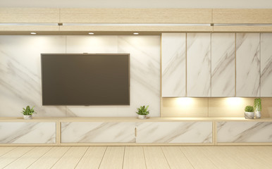 Cabinet granite in white empty interior room style, 3d rendering