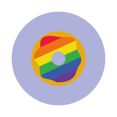 Obraz premium pride concept, colorful donut icon, block style
