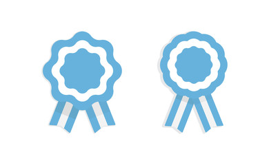 Argentina cockade. Badge with ribbons, rosette. argentinian flag colors. Vector illustration