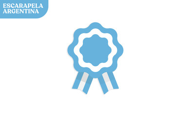 Argentina cockade. Badge with ribbons, rosette. argentinian flag colors. Vector illustration