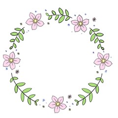 hand painted flower wreath