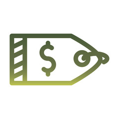 dollar inside label gradient style icon vector design
