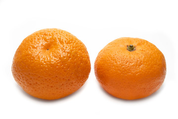 Mandarin isolated on a white background. The symbol of the holiday season.