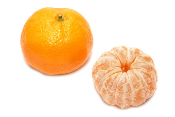 Mandarin isolated on a white background. The symbol of the holiday season.