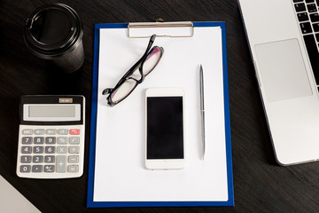 Analysing Statistics, Financial Concept. Office table, accountant's desk.