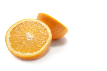 Orange cut haft isolated on white background. With clipping path.