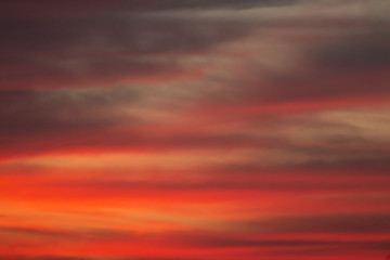 Pink and red sky at sunset