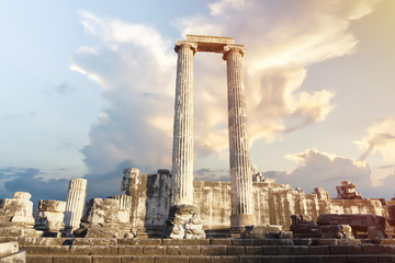 Ancient greek city ruins. Apollon Temple Aydin Didyma.