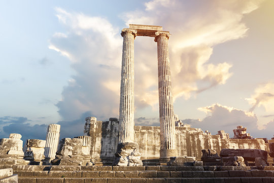 Ancient greek city ruins. Apollon Temple Aydin Didyma.