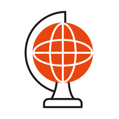 geography tool icon, half line half color style