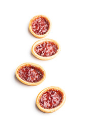 Sweet biscuits with strawberries jam