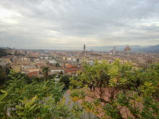  A panoramic view of Florence on a cloudy day