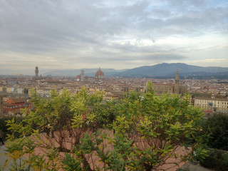  A panoramic view of Florence on a cloudy day