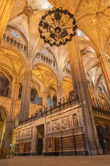 Deurstickers BARCELONA, SPAIN - MARCH 4, 2020: The  nave of The Cathedral of the Holy Cross and Saint Eulalia. © Renáta Sedmáková